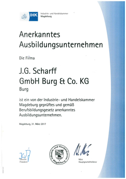 J. G. Scharff GmbH Burg & Co. KG - Burg und Nordgermersleben - IHK-Zertifikat_250