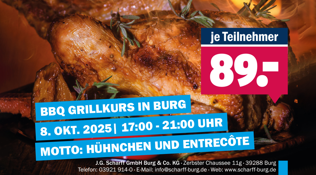 BBQ Grillkurs in Oktober Scharff in Burg